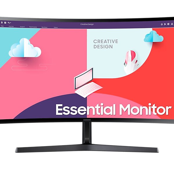 Monitor Samsung gamer curvo Essential S24C36 LCD 24" negro 100V/240V